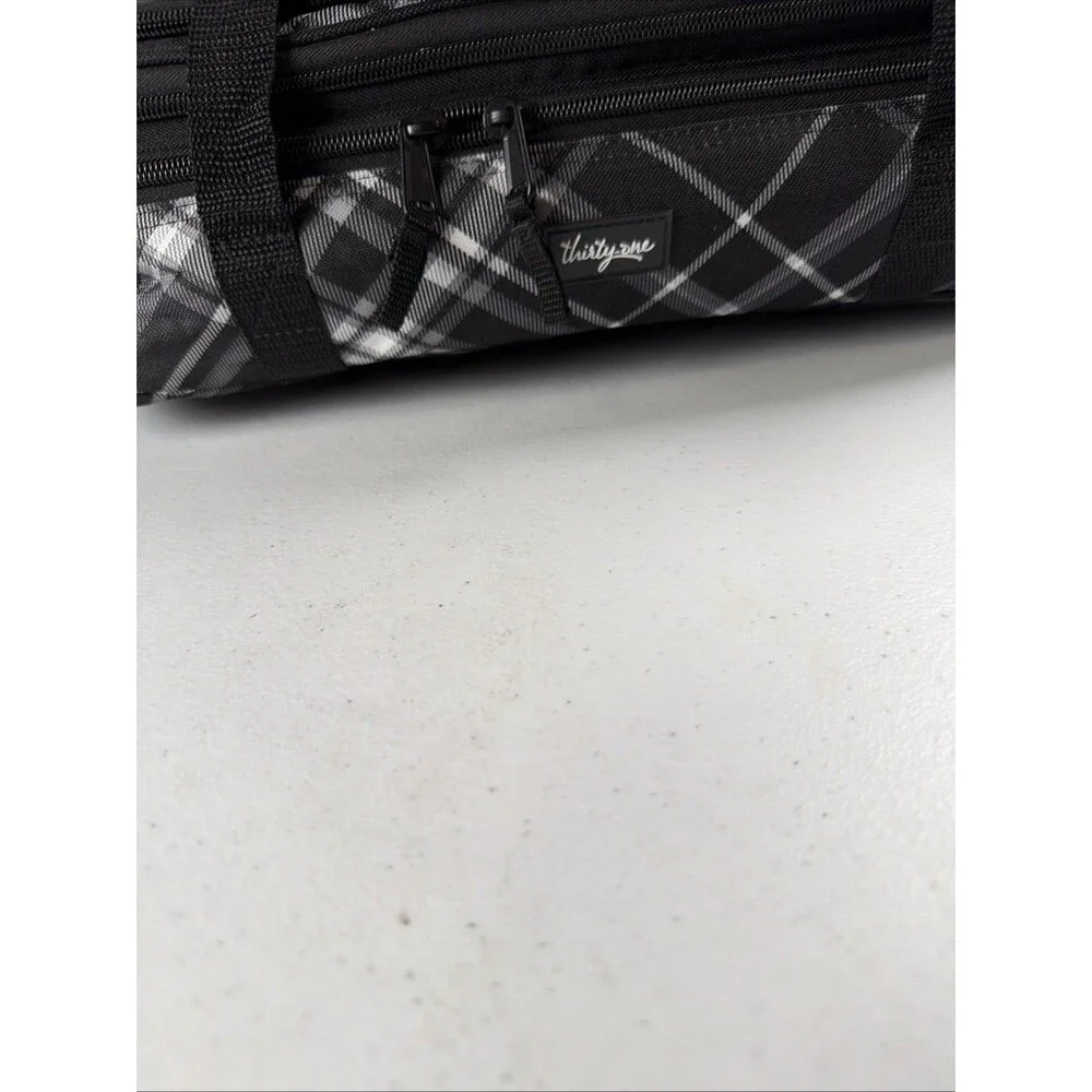 Thirty One Perfect Party Set Dual Thermal CASSEROLE CARRIER – Black White Plaid